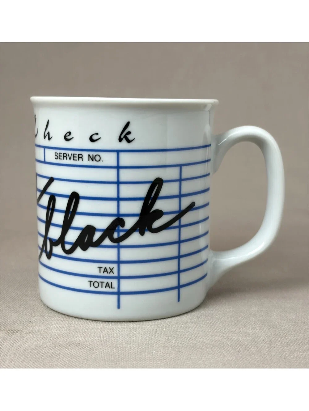 Vintage Style Guest Check Coffee Black Diner Ticket Ceramic Coffee Mug Cup 4 in